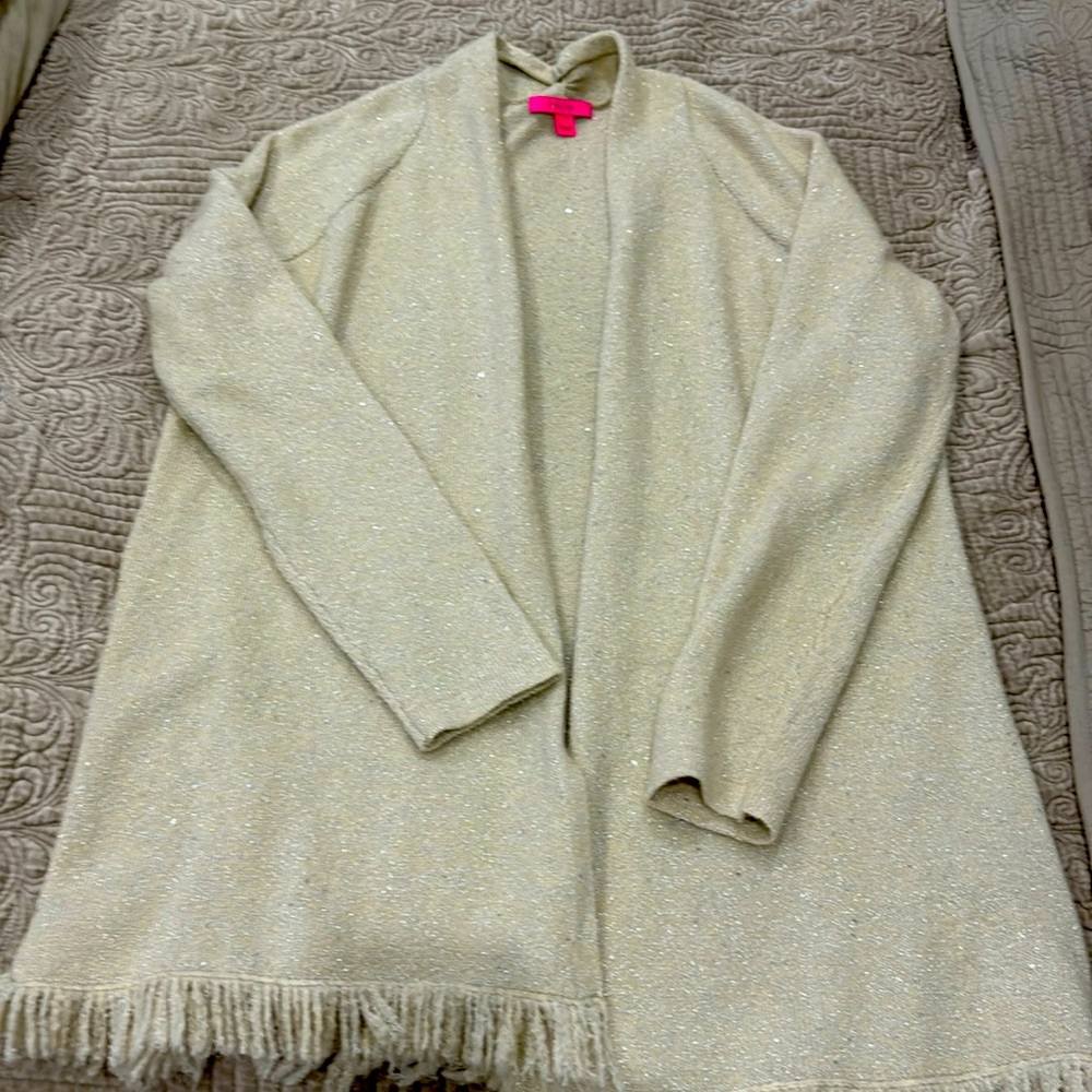 Lilly Pulitzer Size XL Gold Sparkle Sweater MINT Condition